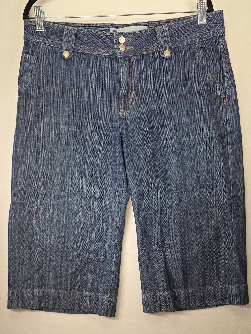 GAP Vintage 2006 100% Cotton Indigo Low Rise Cropped Denim Knee-Length Shorts